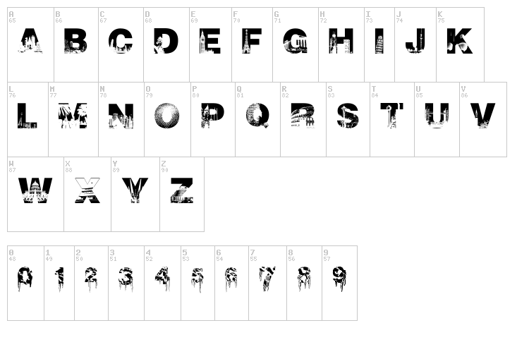 Cityscape font map